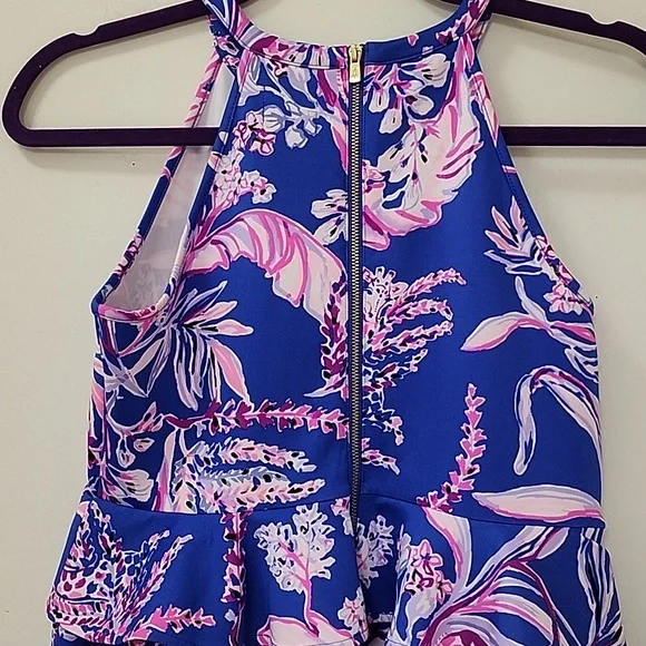 Lilly Pulitzer coastal Caesara Dress in Iris Blue Wild Pink Size XL 12-14 - Picture 14 of 16